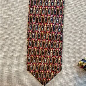 Versace Red and Gold Paisley Silk Tie